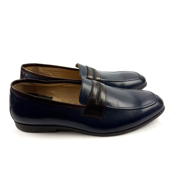 Robert Graham Loafers 12 Mens Slip On Blue Brown Leather Colorblock Worn Once main image 5